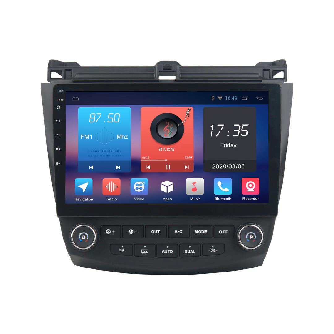 10 Inch Android 9.0 2Din Car Multimedia Player Head Unit GPS for Honda Accord 7 2003 2004 2005 2006 2007 Stereo Audio Radio